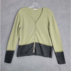 YOUR 6th SENSE Size S Green Gray Wool Angora Blend Button Up Cardigan